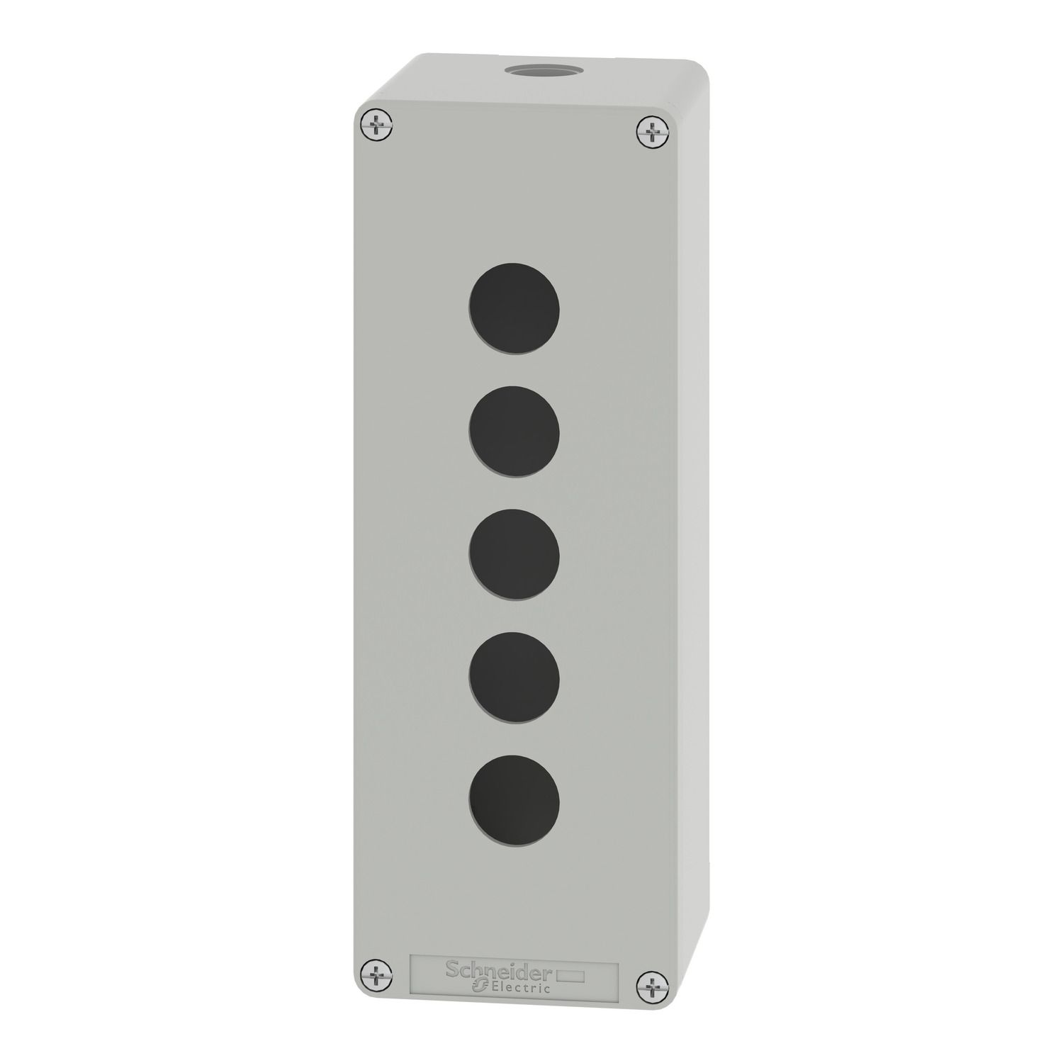 Picture of Die cast empty control station, Harmony XAP, XB2 SL, zinc alloy, grey, M25, 5 cut outs 22mm, 80x220x77mm