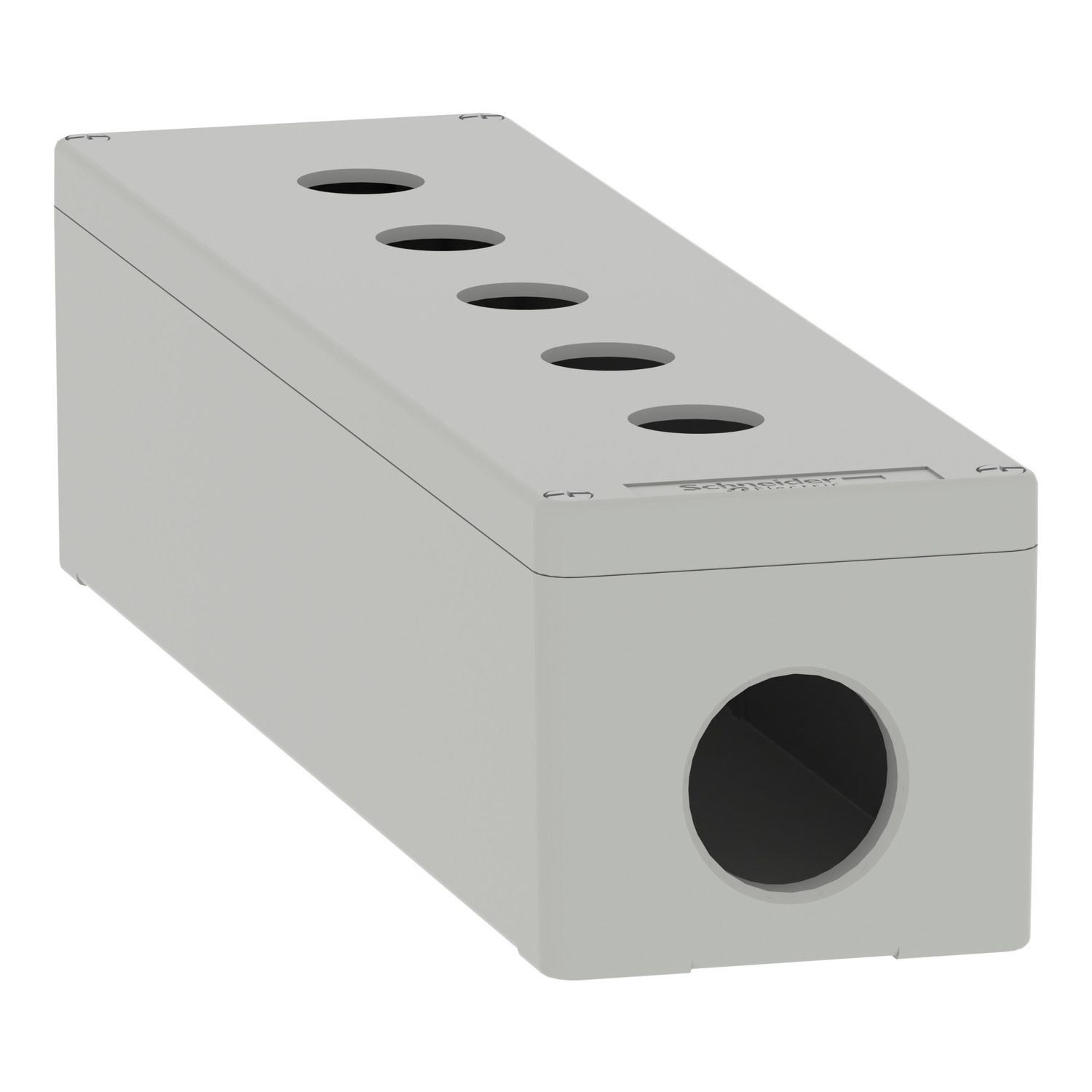 Picture of Die cast empty control station, Harmony XAP, XB2 SL, aluminium, grey, M32, 5 cut outs 22mm, 85x310x77mm