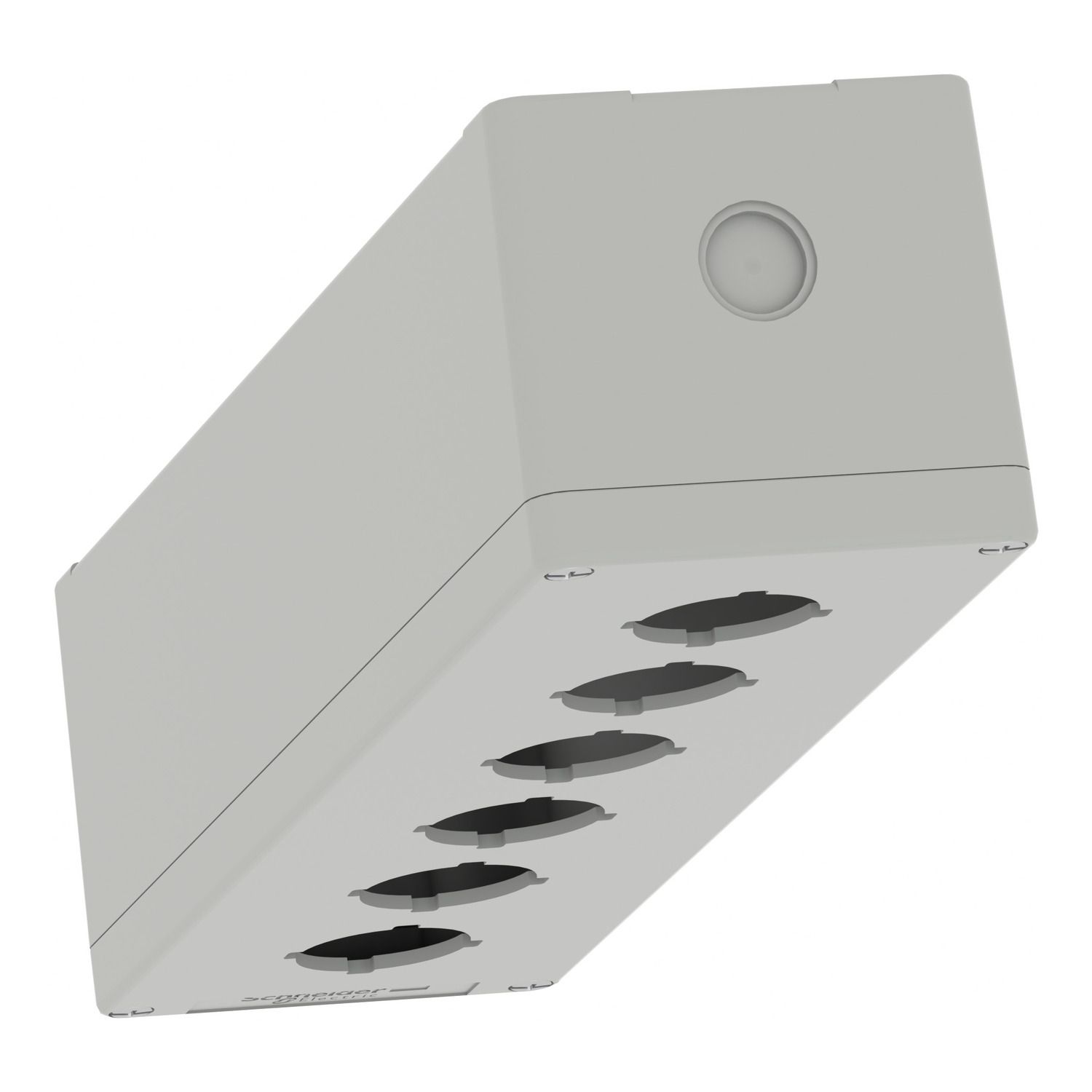 Picture of Empty control station, Harmony XAP, XB2 SL, aluminium, grey, M32, 6 cut outs 30mm with notches, 80x310x77mm