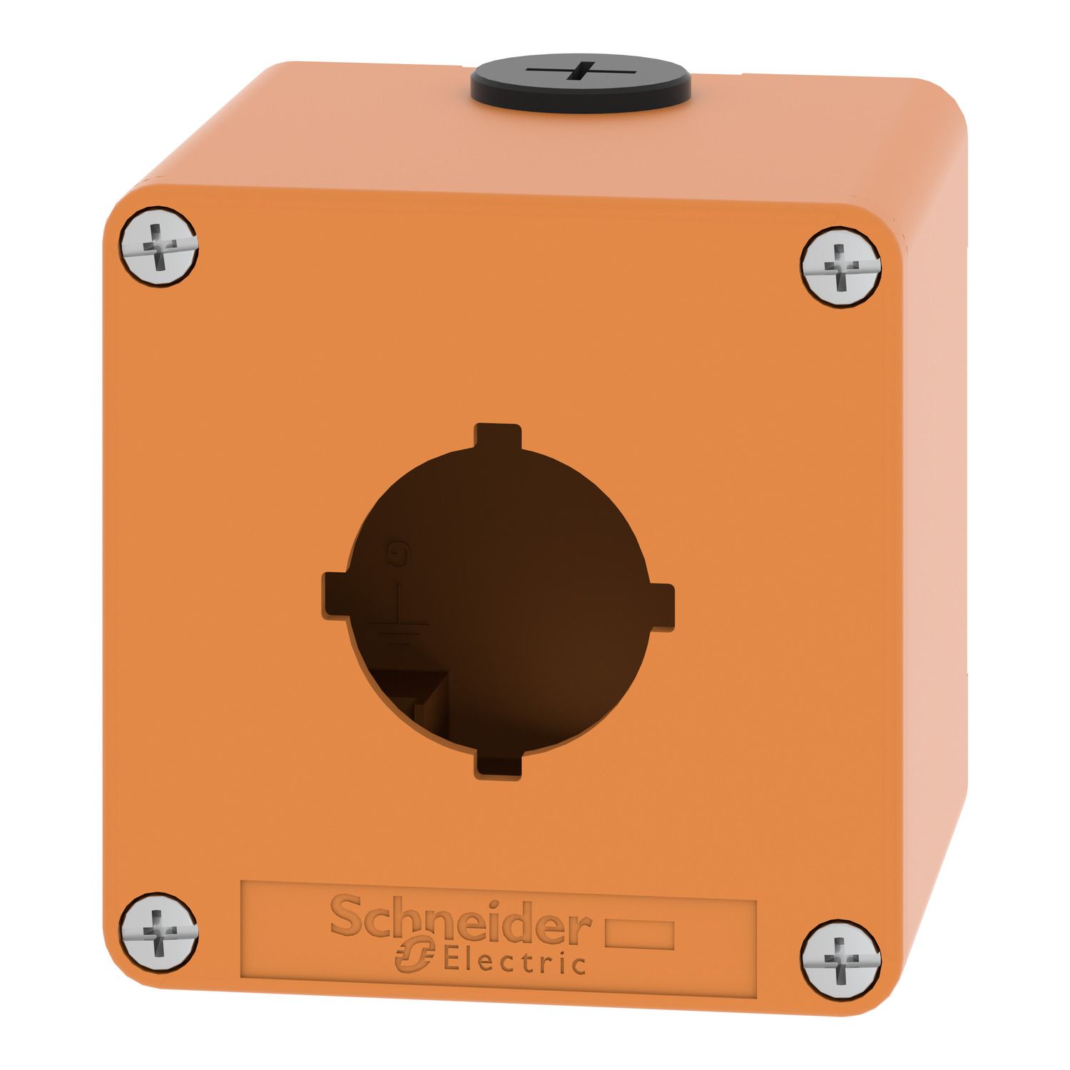 Picture of Empty control station, Harmony XAP, XB2 SL, zinc alloy, orange, M20, 1 cut out 30mm with notches, 80x80 x77mm, UL cULus