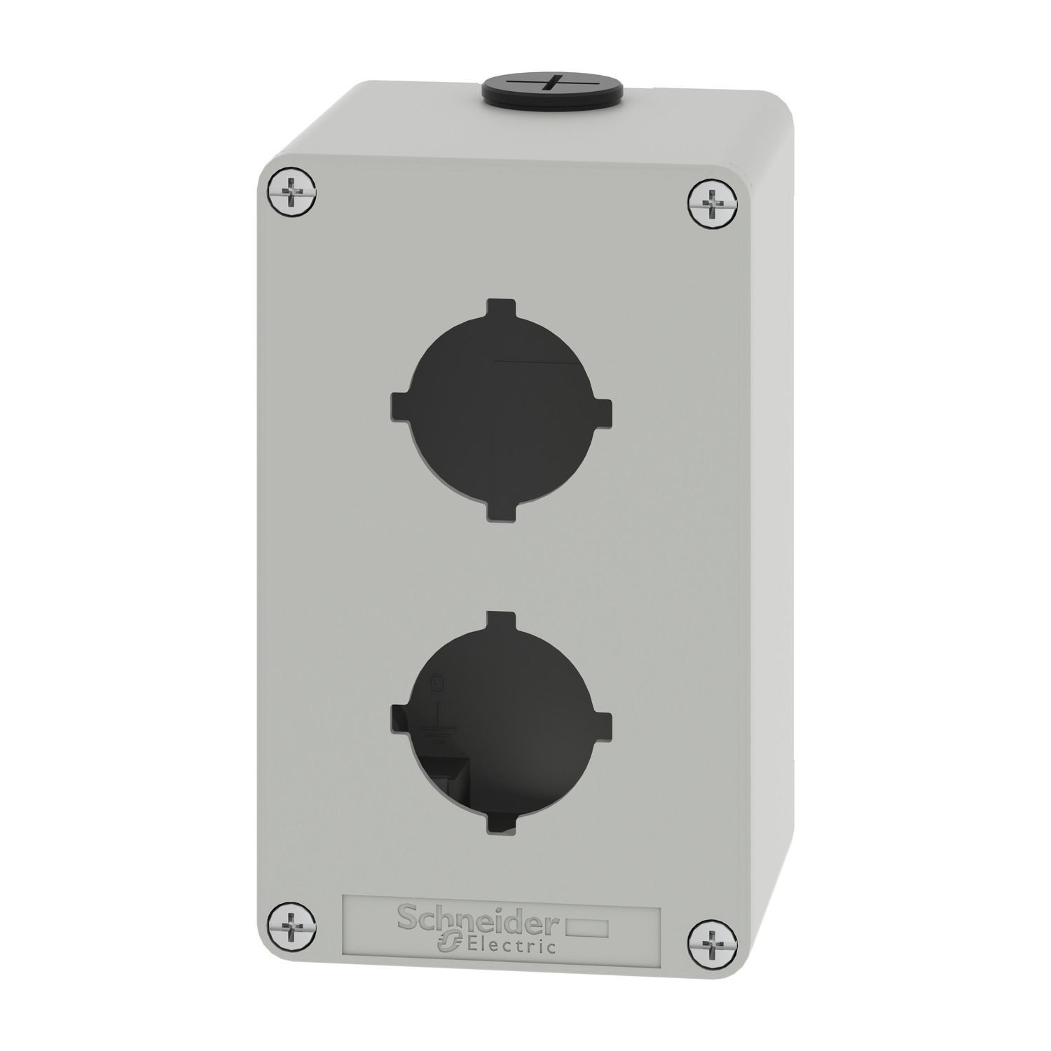 Picture of Empty control station, Harmony XAP, XB2 SL, zinc alloy, grey, M20, 2 cut outs 30mm with notches, 80x130x77mm, UL cULus