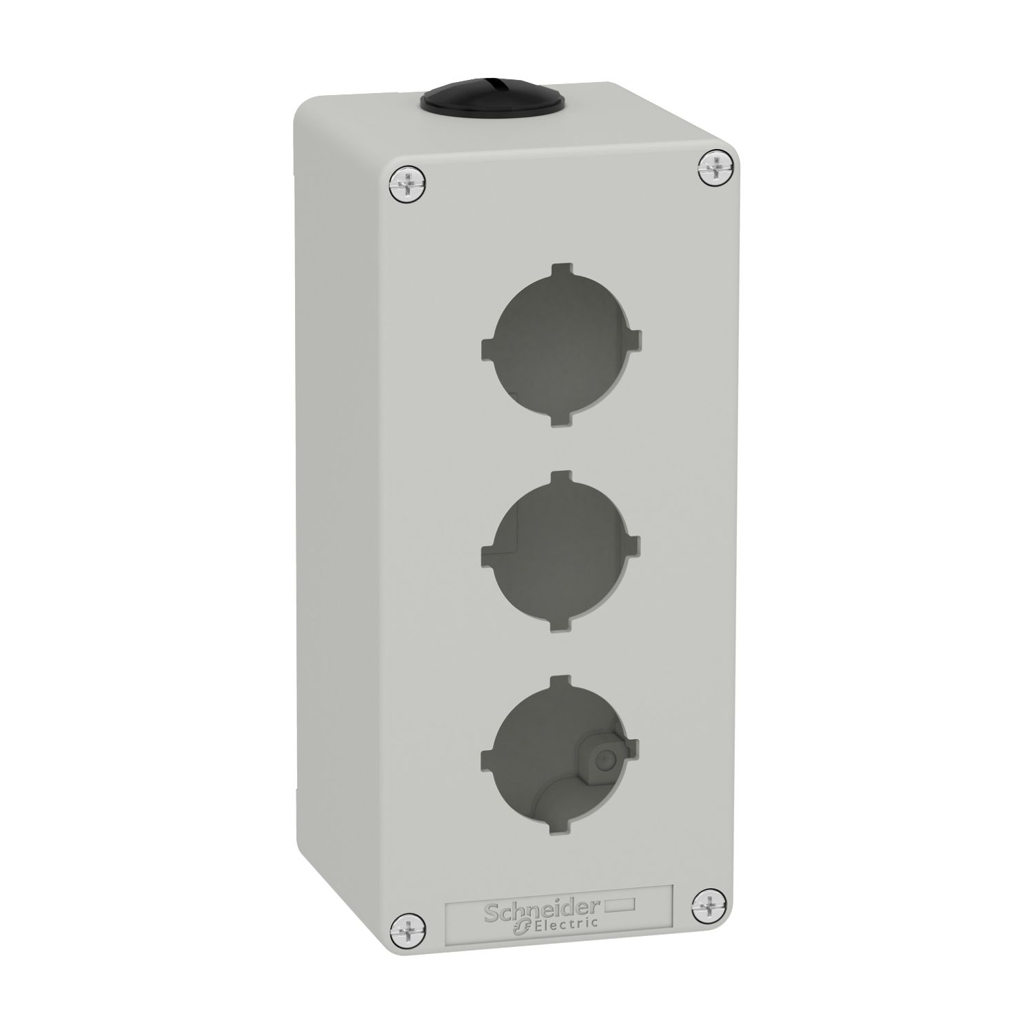 Picture of Empty control station, Harmony XAP, XB2 SL, zinc alloy, grey, M25, 3 cut outs 30mm with notches, 80x175x77mm