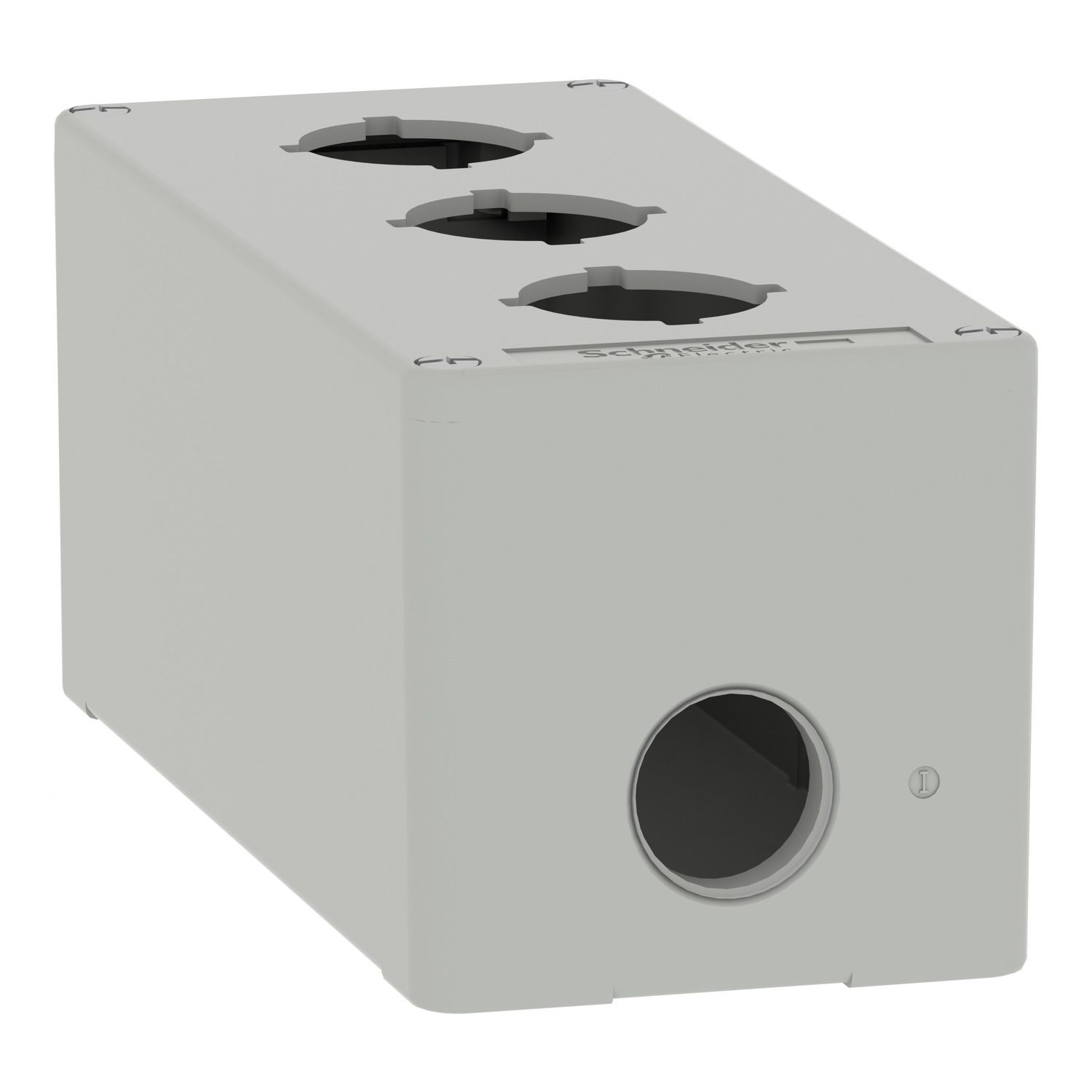 Picture of Empty control station, Harmony XAP, XB2 SL, zinc alloy, grey, M25, 3 cut outs 30mm with notches, 80x175x77mm