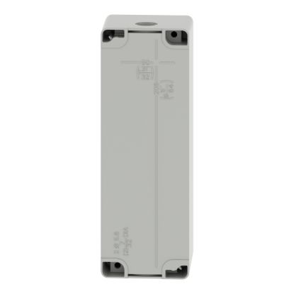 Picture of Die cast empty control station, Harmony XAP, XB2 SL, zinc alloy, grey, M25, undrilled, 80x220x77mm