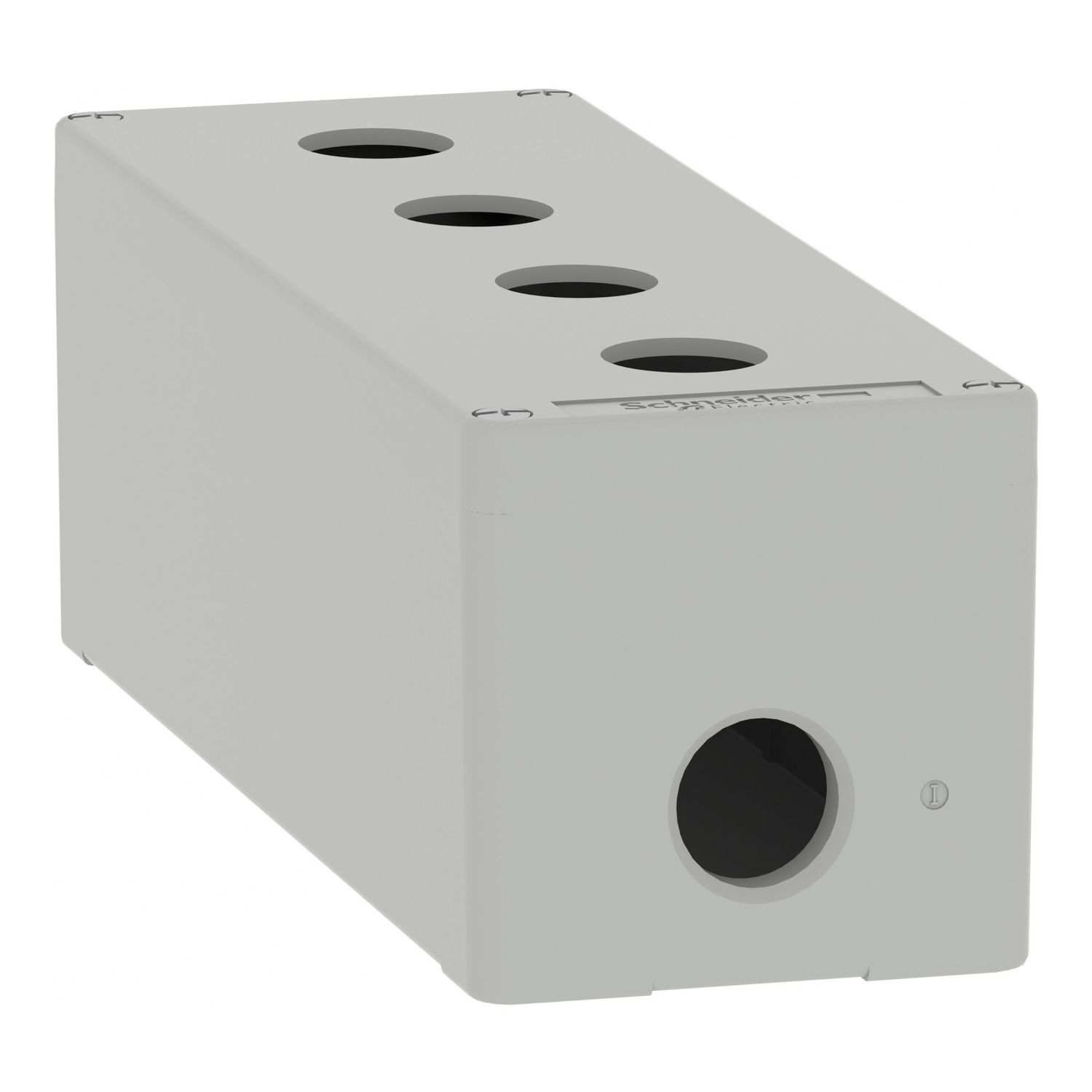 Picture of Die cast empty control station, Harmony XAP, XB2 SL, zinc alloy, grey, M25, 4 cut outs 22mm, 80x220x77mm