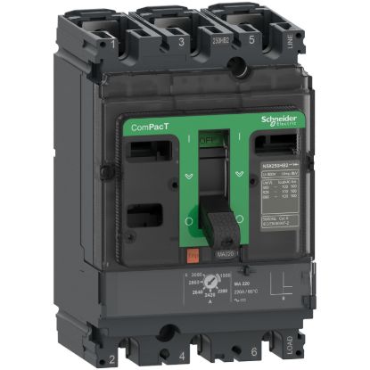 Picture of Circuit breaker, ComPacT NSX100HB2, 100kA/690VAC, 3 poles, MA trip unit 12.5A
