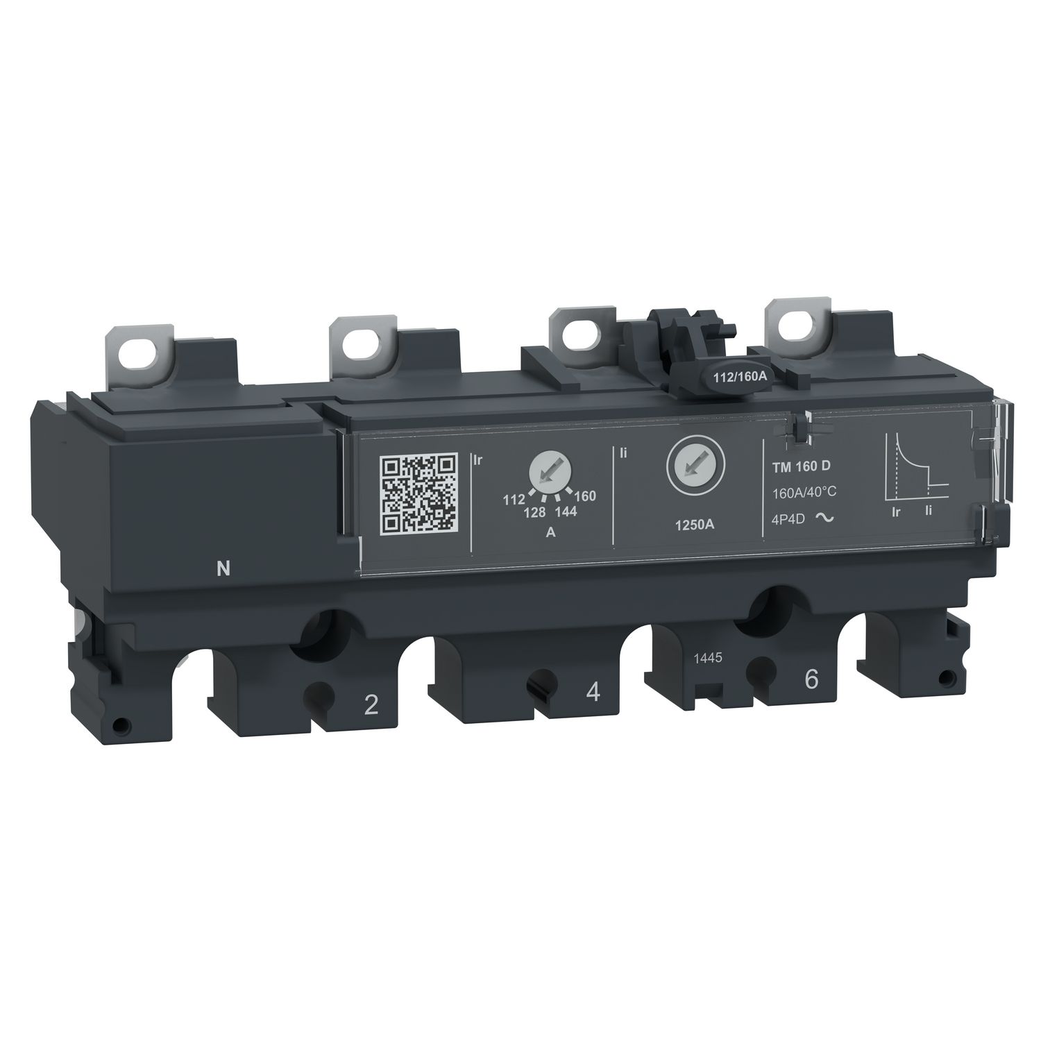 Picture of Trip unit TM160DC, ComPacT NSX160 DC, 4 poles, thermal magnetic protections, 160A rating