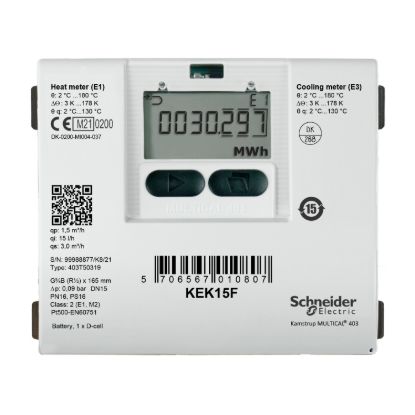 Picture of KE Series Heating And Cooling Meter, R1 Threaded Brass, 6 m³/h Nominal, Flow Meter