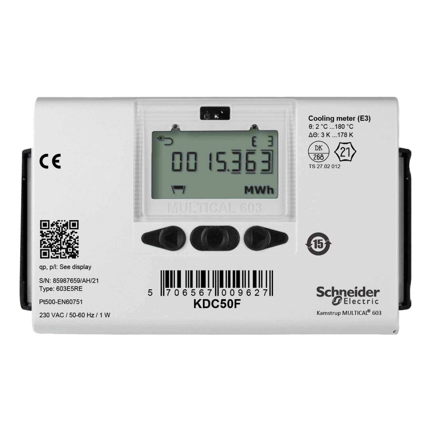 Picture of KD Series Cooling Meter, DN100 Flanged Stainless Steel, 60 m³/h Nominal, Flow Meter