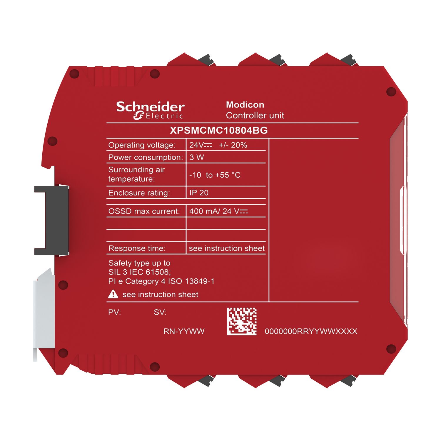 Picture of Safety controller, Modicon MCM, 8 inputs 4 outputs, combined with backplane expansion connector, spring