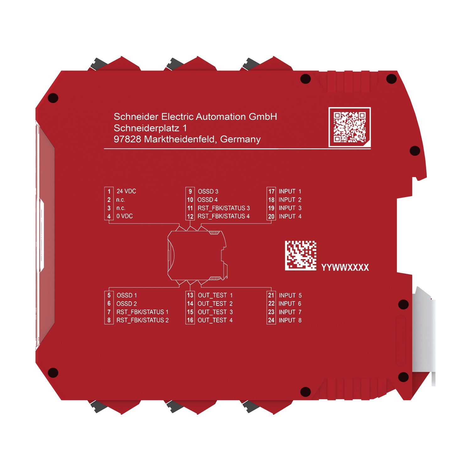 Picture of Safety controller, Modicon MCM, 8 inputs 4 outputs, monitors expansion modules, spring