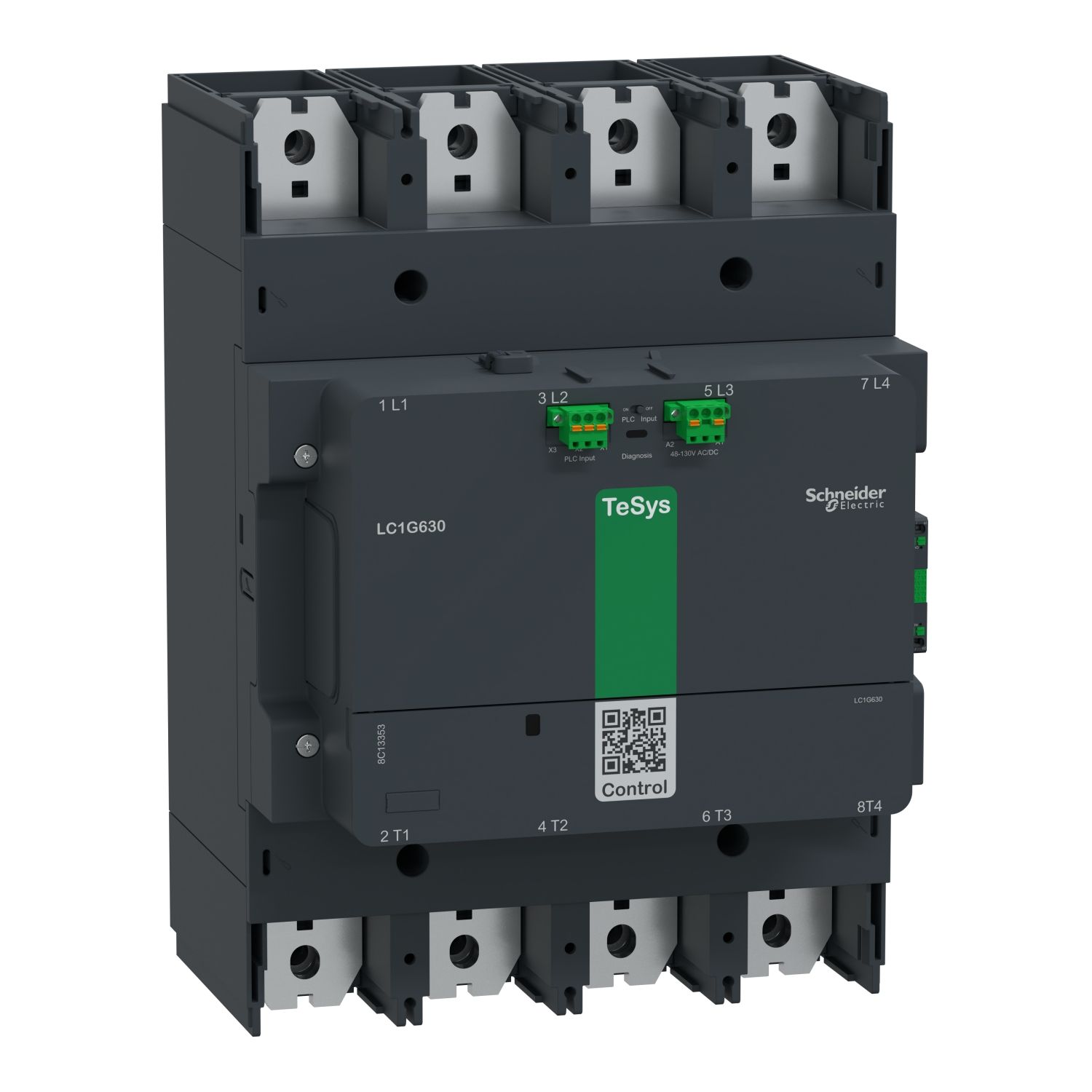 Picture of High power contactor,TeSys Giga 630,4P(4NO),AC-1 <=440V 1050A,advanced version,48-130V AC/DC wide band coil