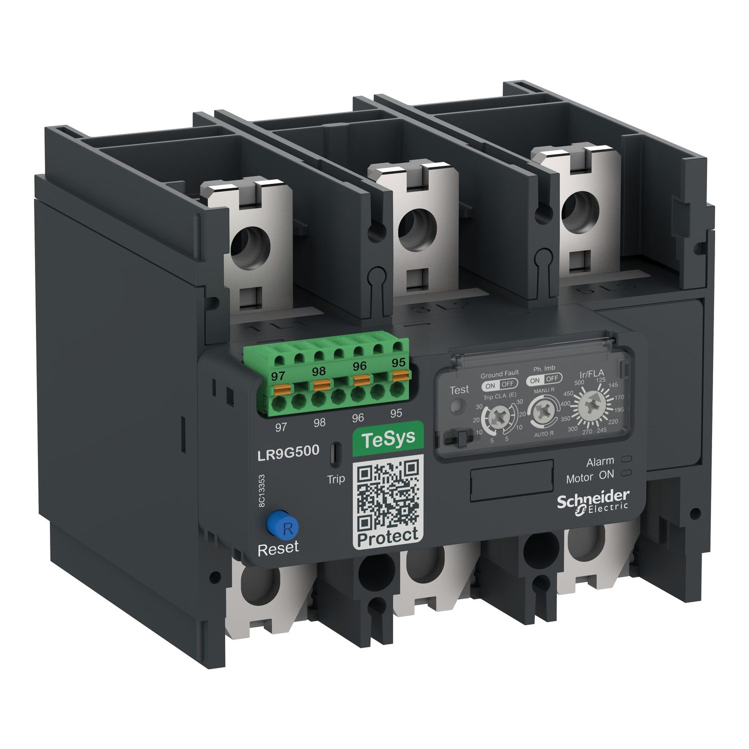 Picture of Electronic thermal overload relay,TeSys Giga,125-500 A,class 5E-30E,push-in control connection