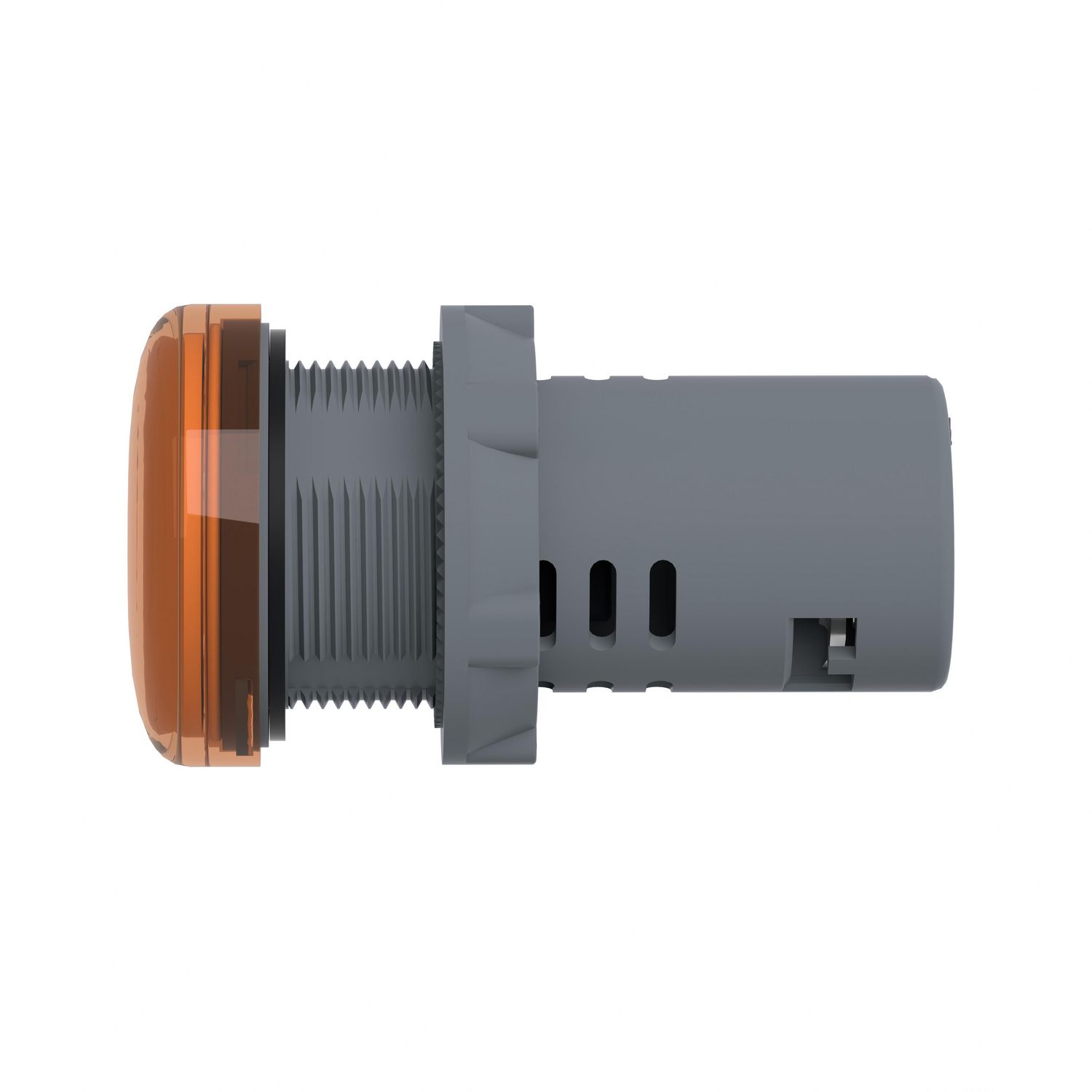 Picture of Monolithic pilot light, Easy Harmony XA2, plastic, amber, 22mm, integral LED, screw clamp terminals, 30V AC DC