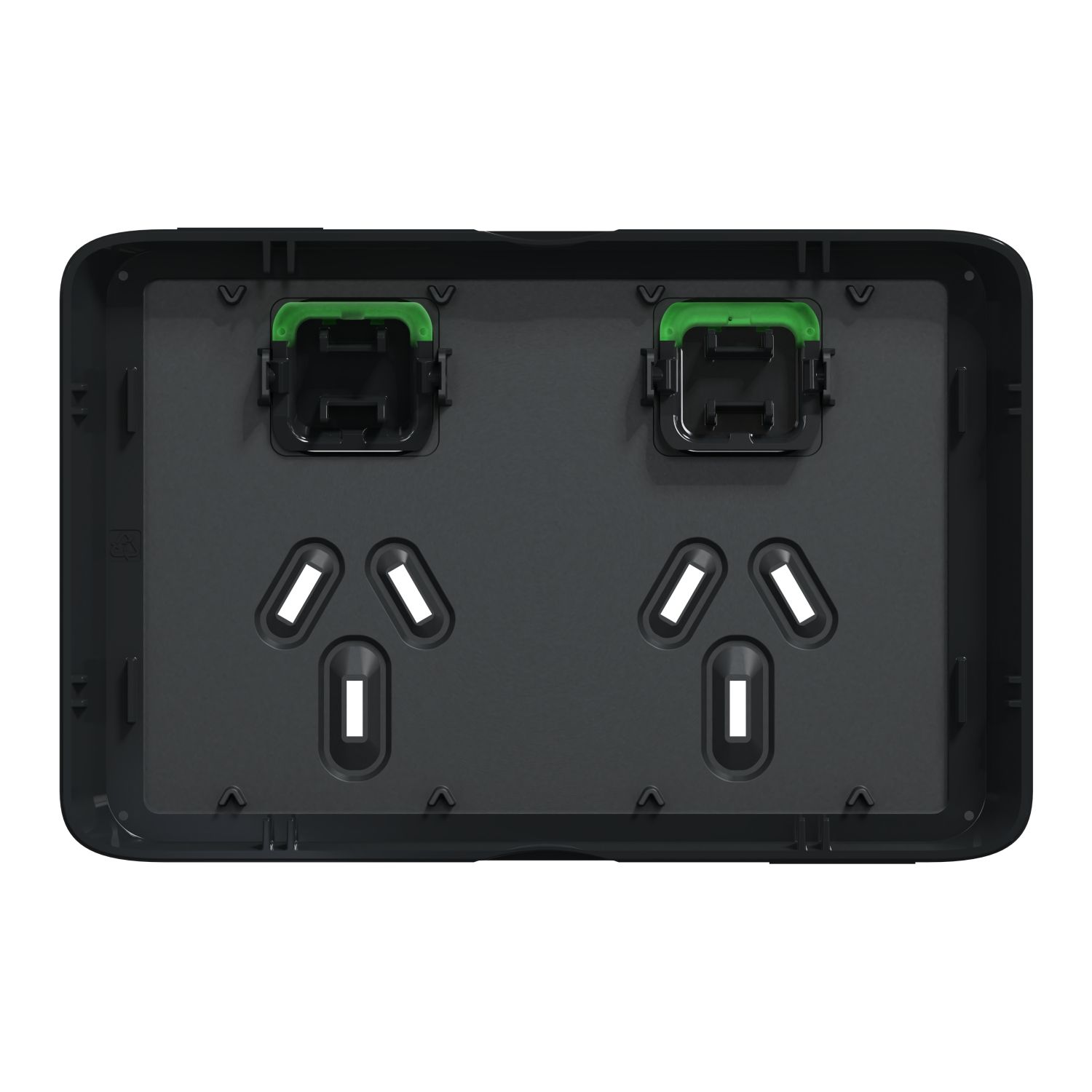 Picture of Double Power Point Skin, Clipsal Iconic, Horizontal Mount, 250V, 10A, Clip-On