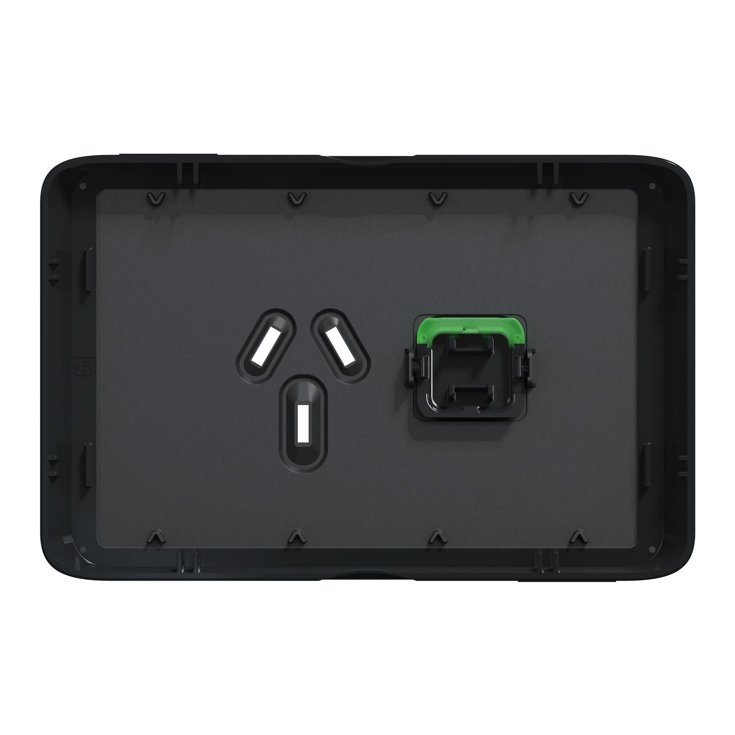 Picture of Single Power Point Skin, Clipsal Iconic, Horizontal Mount, 250V, 10A, Clip-On