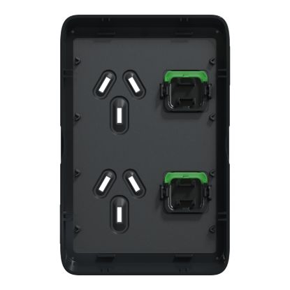 Picture of Double Power Point Skin, Clipsal Iconic, Vertical Mount, 250V, 10A, Clip-On