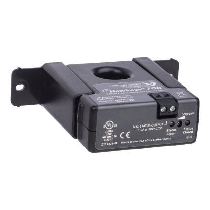 Picture of Current Switch: Adjustable Trip Point, 1-135 Amp Range, Normally Open 0.2A@120VAC/DC, 1.0A or less Minimum Trip Point, Solid-Core Housing, Status LED