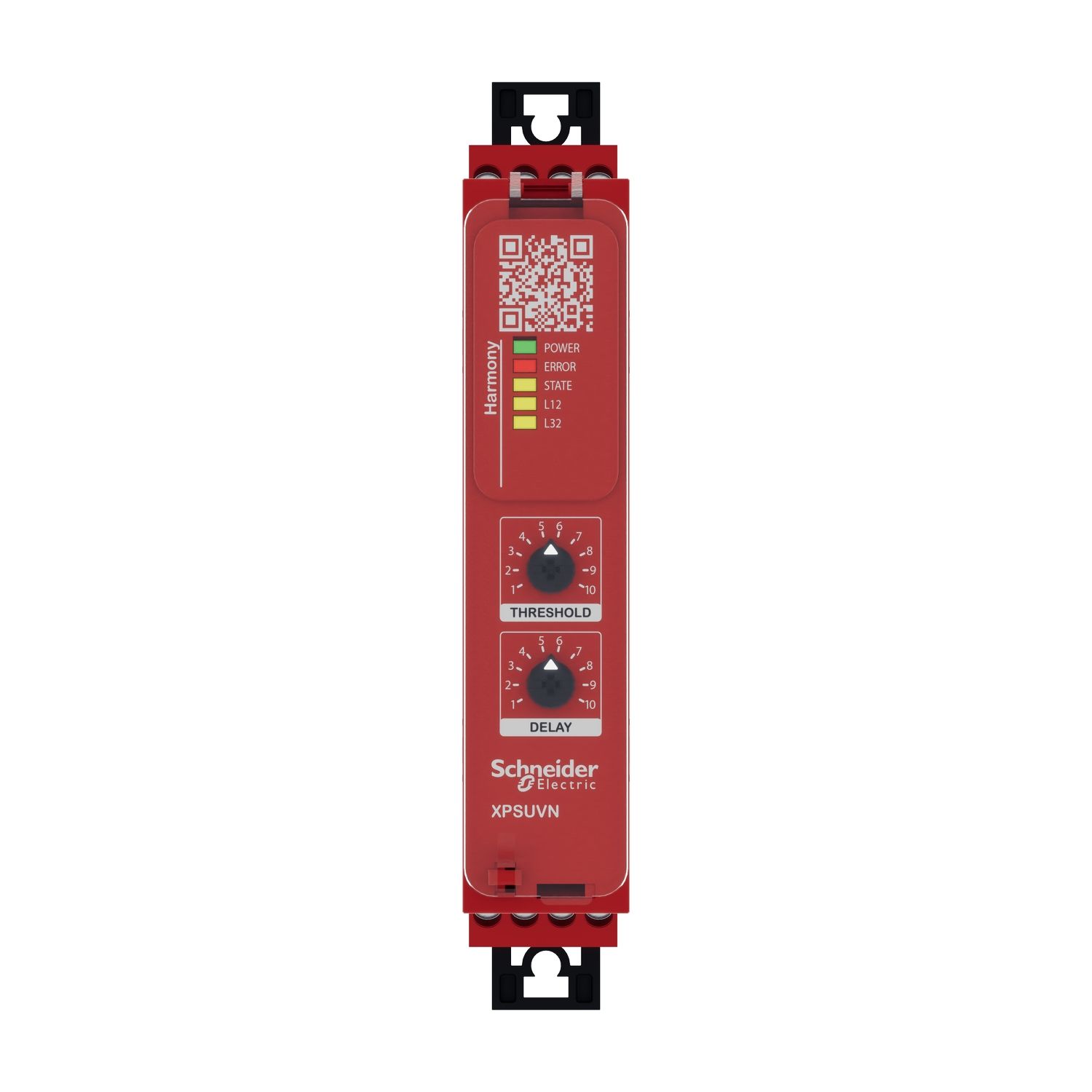 Picture of safety module, Harmony XPS, zero speed monitoring with time delay, 24V AC or DC, screw