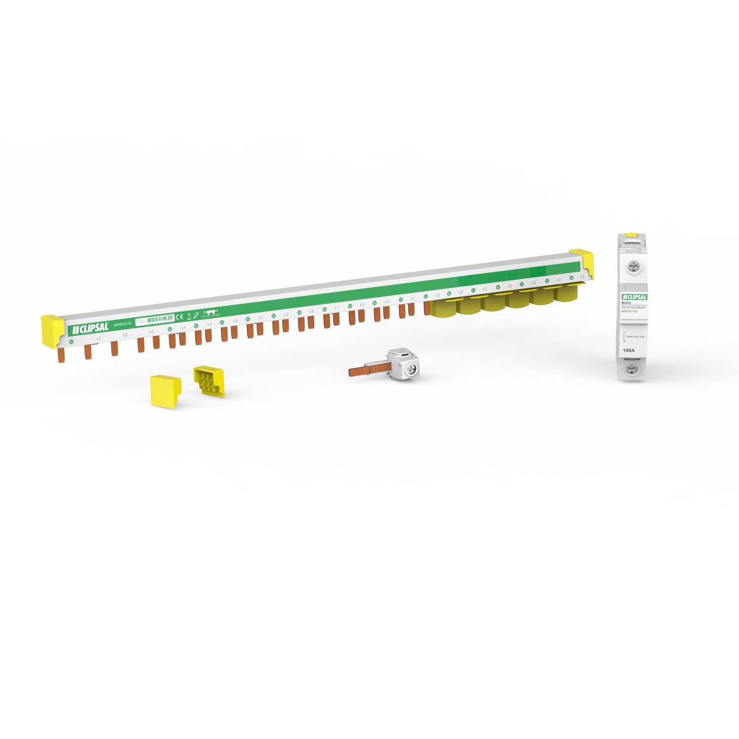 Picture of MAXBAR Top Feed, MAX9, 3P+N, 21 Modules, 100 A with N Block and Accessories