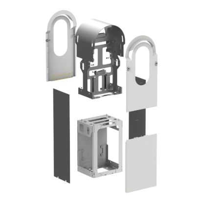 Picture of Kit enclosure, EVlink Pro AC, Metal, for 2 floor-standing charging stations, steel