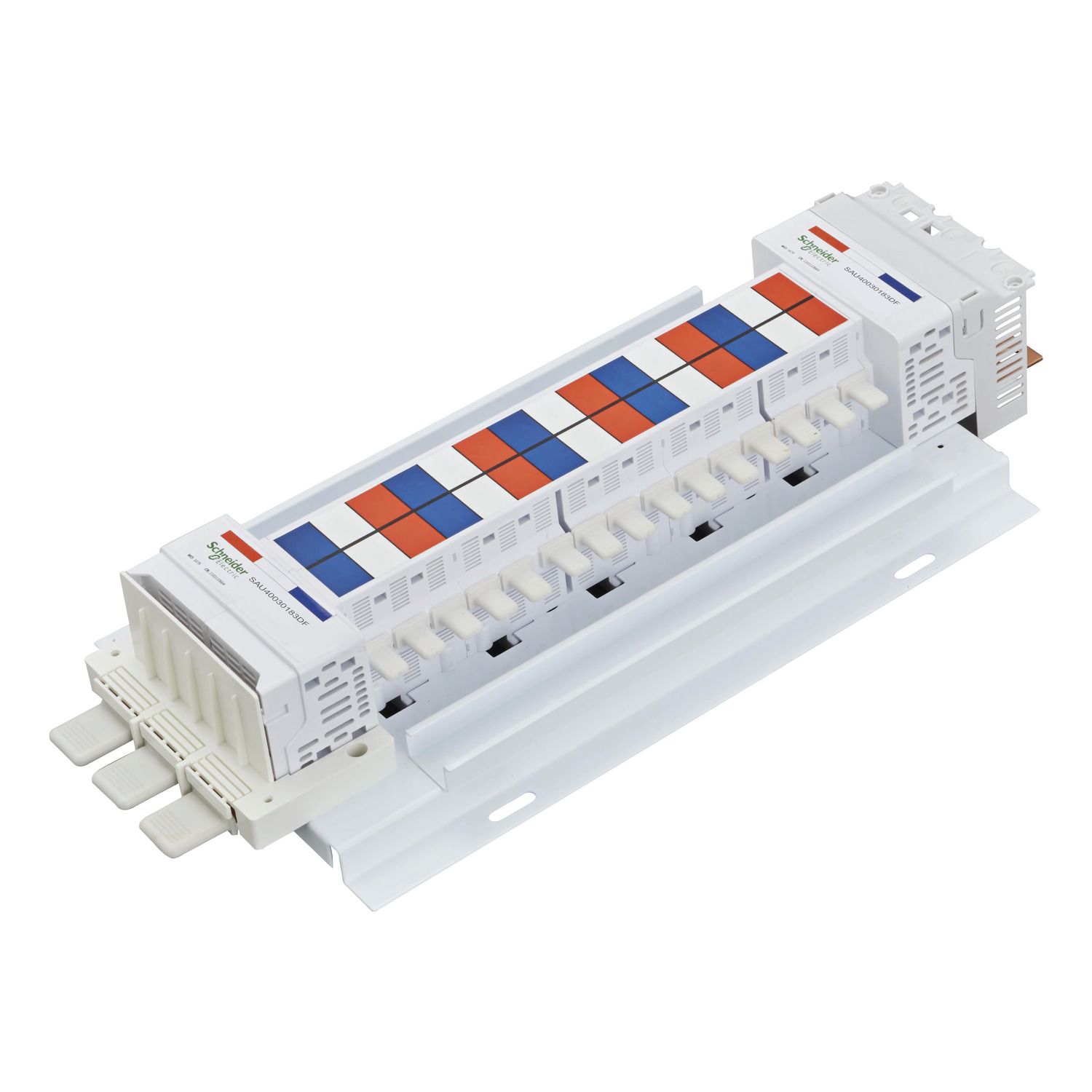 Picture of SAU Chassis, Acti9, 400A, 3Ph, 30 poles, 18mm for iC60 MCB and RCBO, dual feed