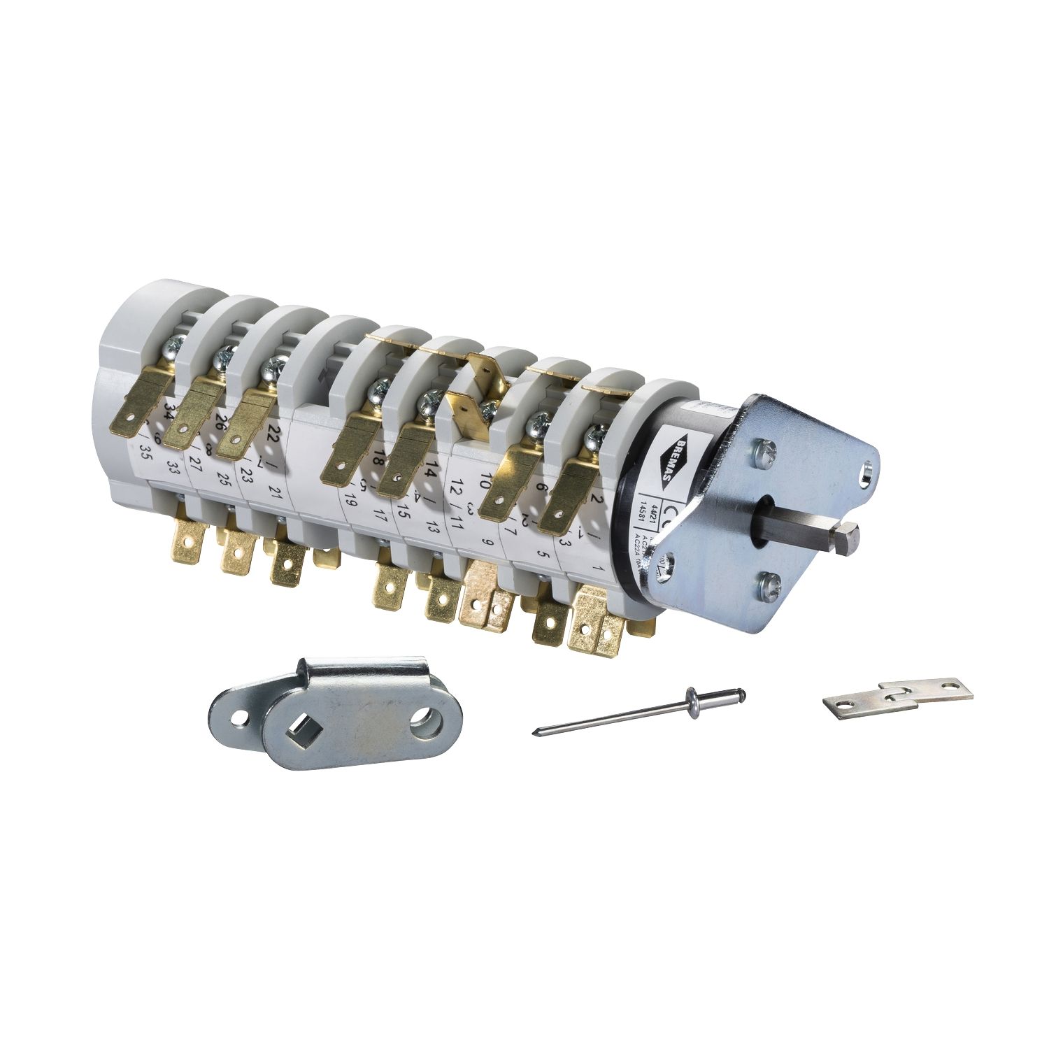 Picture of Auxiliary contact, SF, spare part, 8 normally opened and 8 normally closed auxiliary contacts