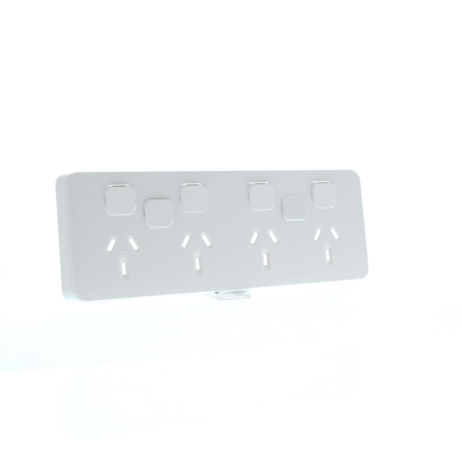 Picture of Quad Power Point Skin with 2 extra switches, Clipsal Iconic, Horizontal Mount, 250V, 10A, Clip-On