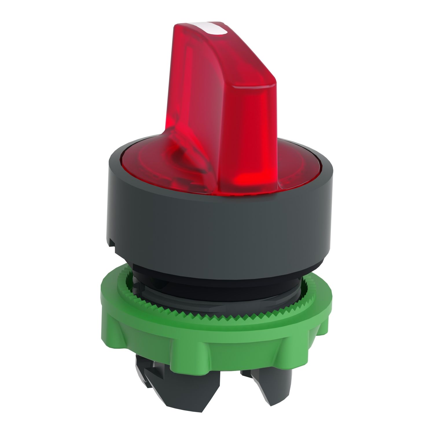 Picture of Head for illuminated selector switch, Harmony XB5, universal LED,  red handle, 22mm, 3 positions, stay put