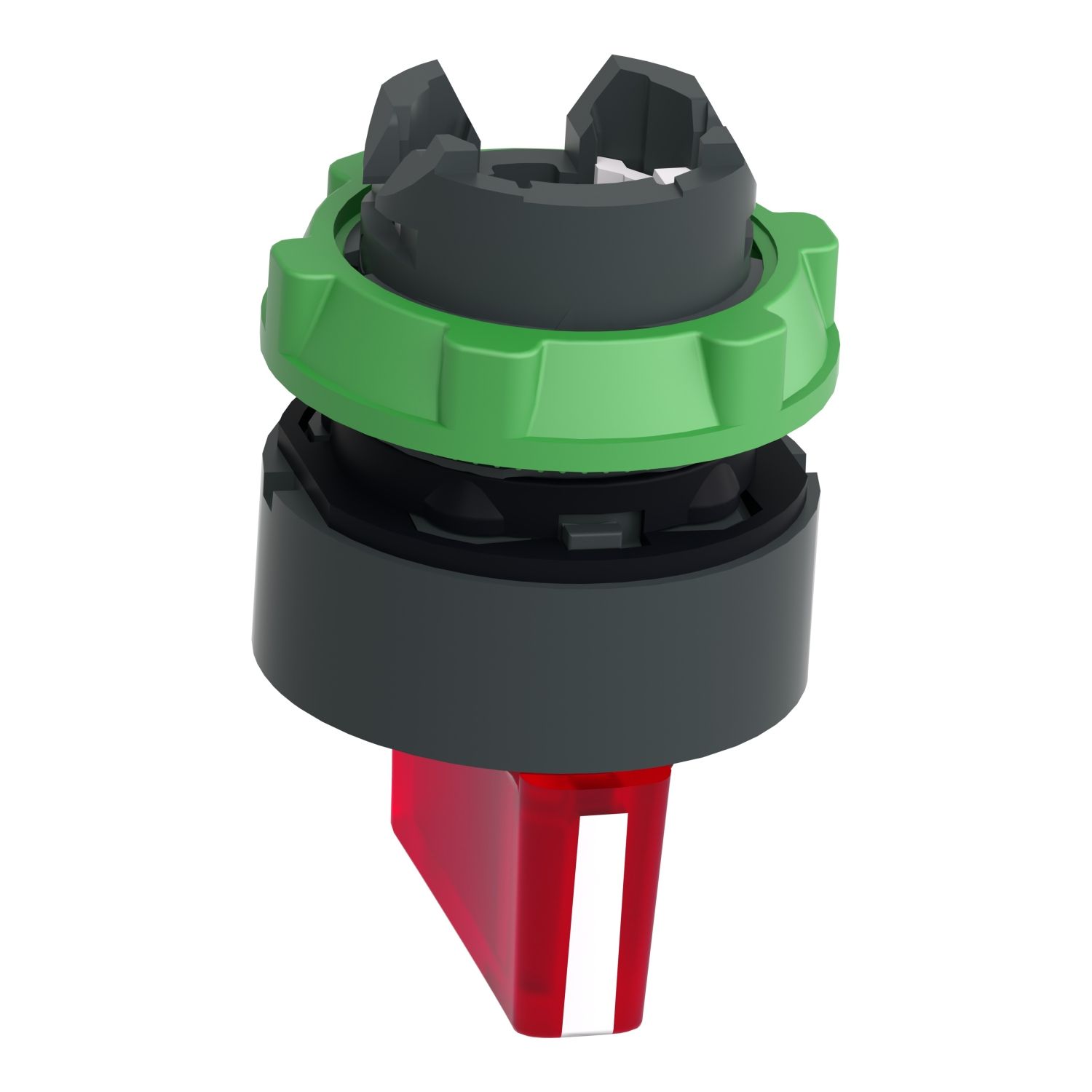 Picture of Head for illuminated selector switch, Harmony XB5, universal LED,  red handle, 22mm, 3 positions, stay put