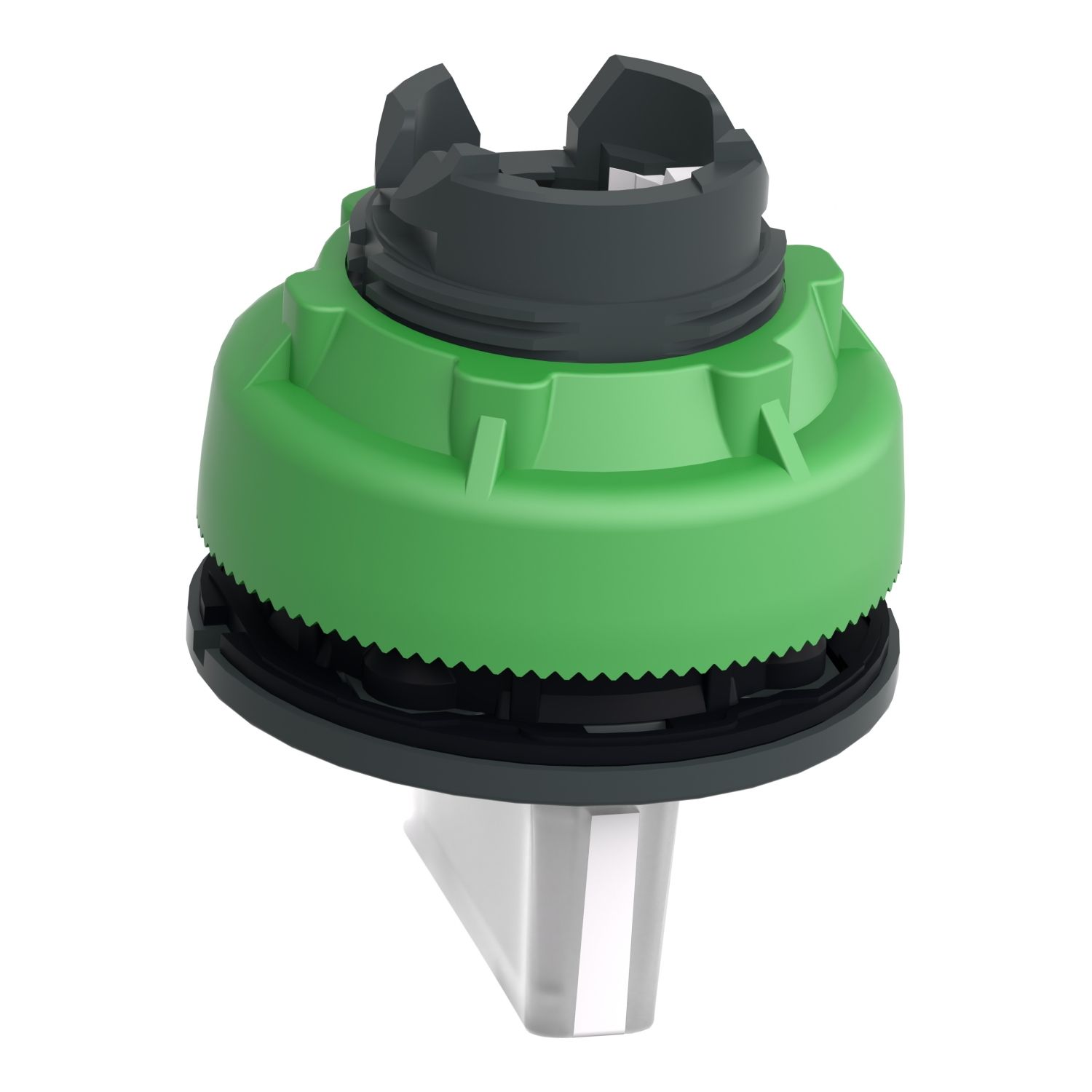 Picture of Head for illuminated selector switch, Harmony XB5, plastic, white handle, universal LED, 3 positions, left to center