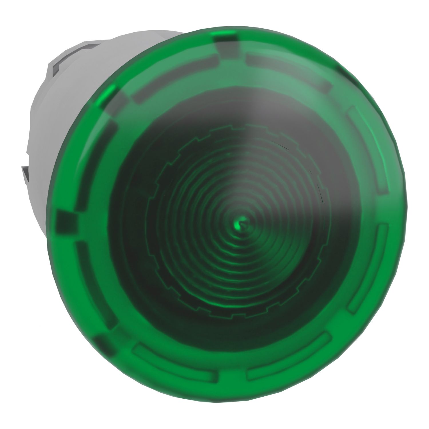 Picture of Head for illuminated push button, Harmony XB4, metal, green mushroom 40mm, 22mm, universal LED, spring return