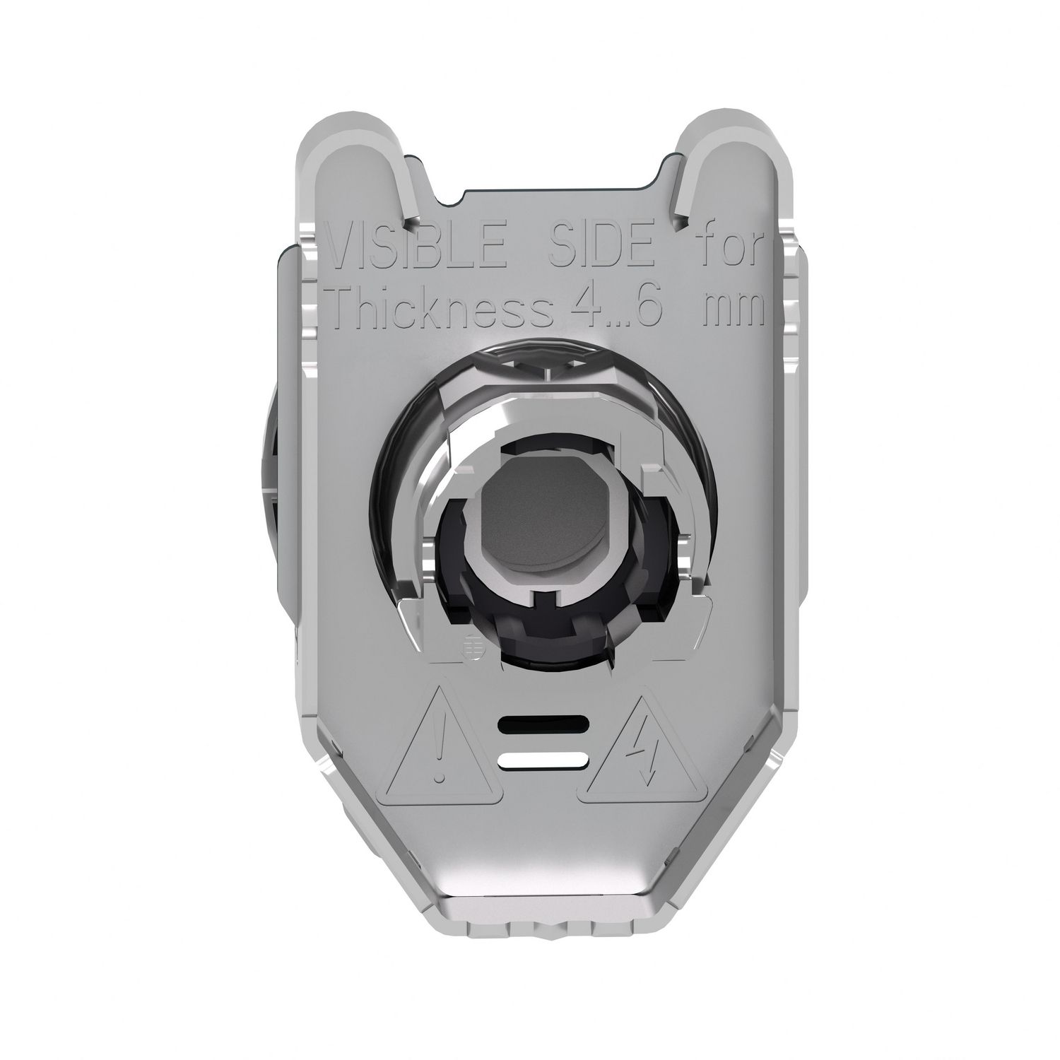 Picture of Head for illuminated push button, Harmony XB4, metal, white flush mounted, 30mm, universal LED, unmarked