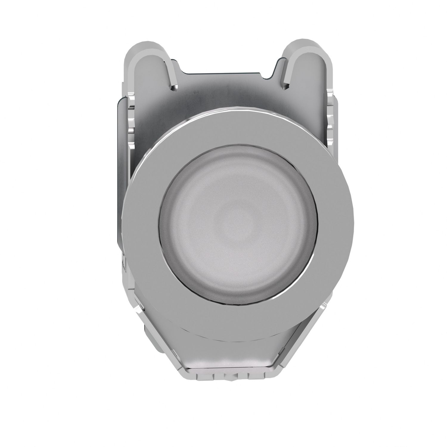 Picture of Head for illuminated push button, Harmony XB4, metal, white flush mounted, 30mm, universal LED, unmarked