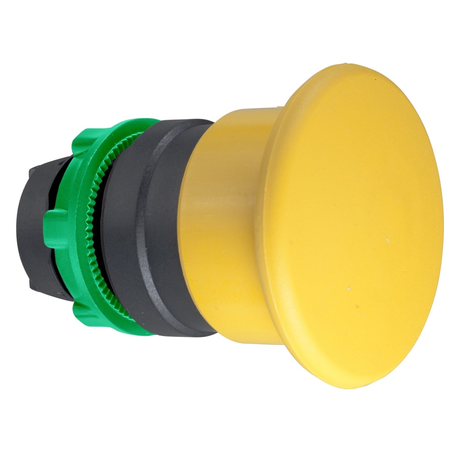 Picture of Head for non illuminated pushbutton, Harmony XB5, plastic, yellow, mushroom 40mm, 22mm, spring return