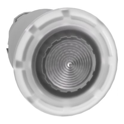 Picture of Head for illuminated push button, Harmony XB4, metal, white mushroom 40mm, 22mm, universal LED, spring return