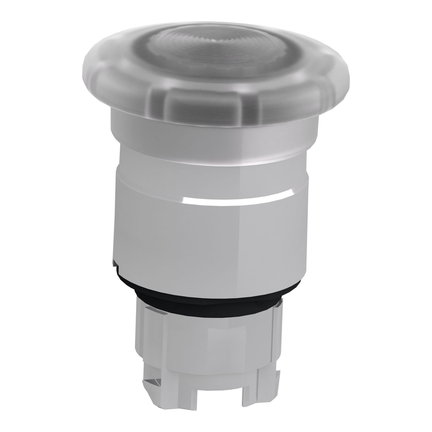 Picture of Head for illuminated push button, Harmony XB4, metal, white mushroom 40mm, 22mm, universal LED, spring return