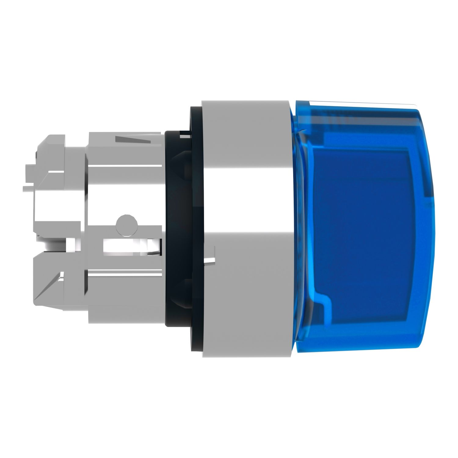 Picture of Head for illuminated selector switch, Harmony XB4, metal, blue handle, 22mm, universal LED, 3 positions, stay put