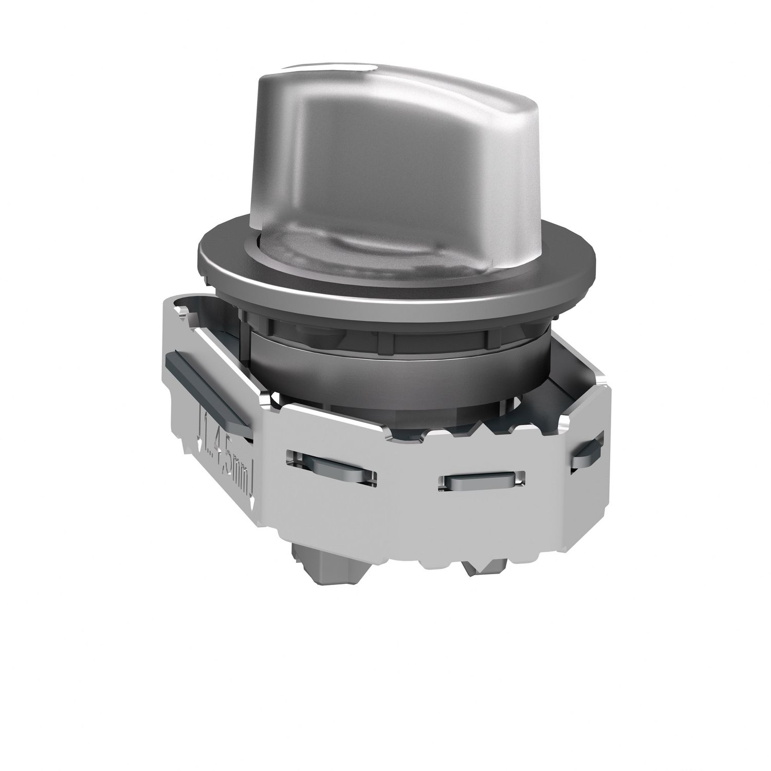 Picture of Head for illuminated selector switch, Harmony XB4, metal, white handle, 30mm, universal LED, 2 positions, stay put