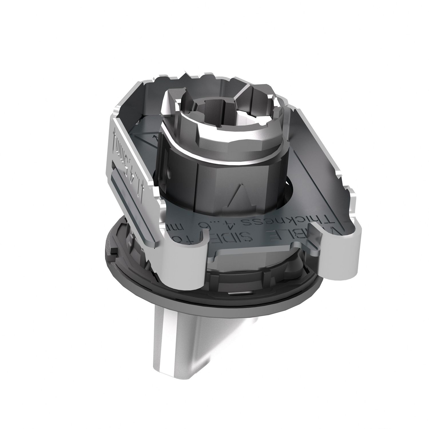 Picture of Head for illuminated selector switch, Harmony XB4, metal, white handle, 30mm, universal LED, 2 positions, stay put