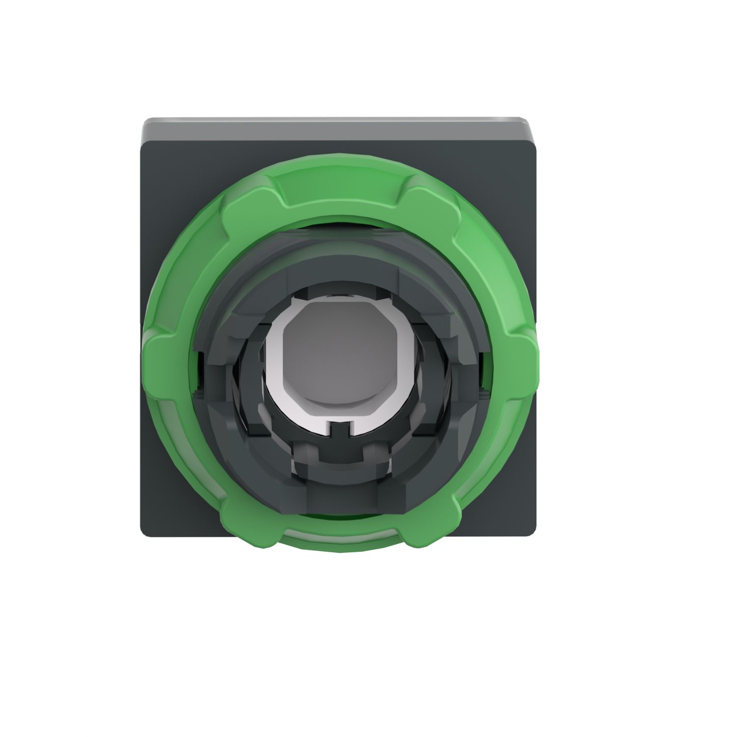 Picture of Head for illuminated push button, Harmony XB5, plastic, white square flush, 22mm, universal LED, for insertion of legend