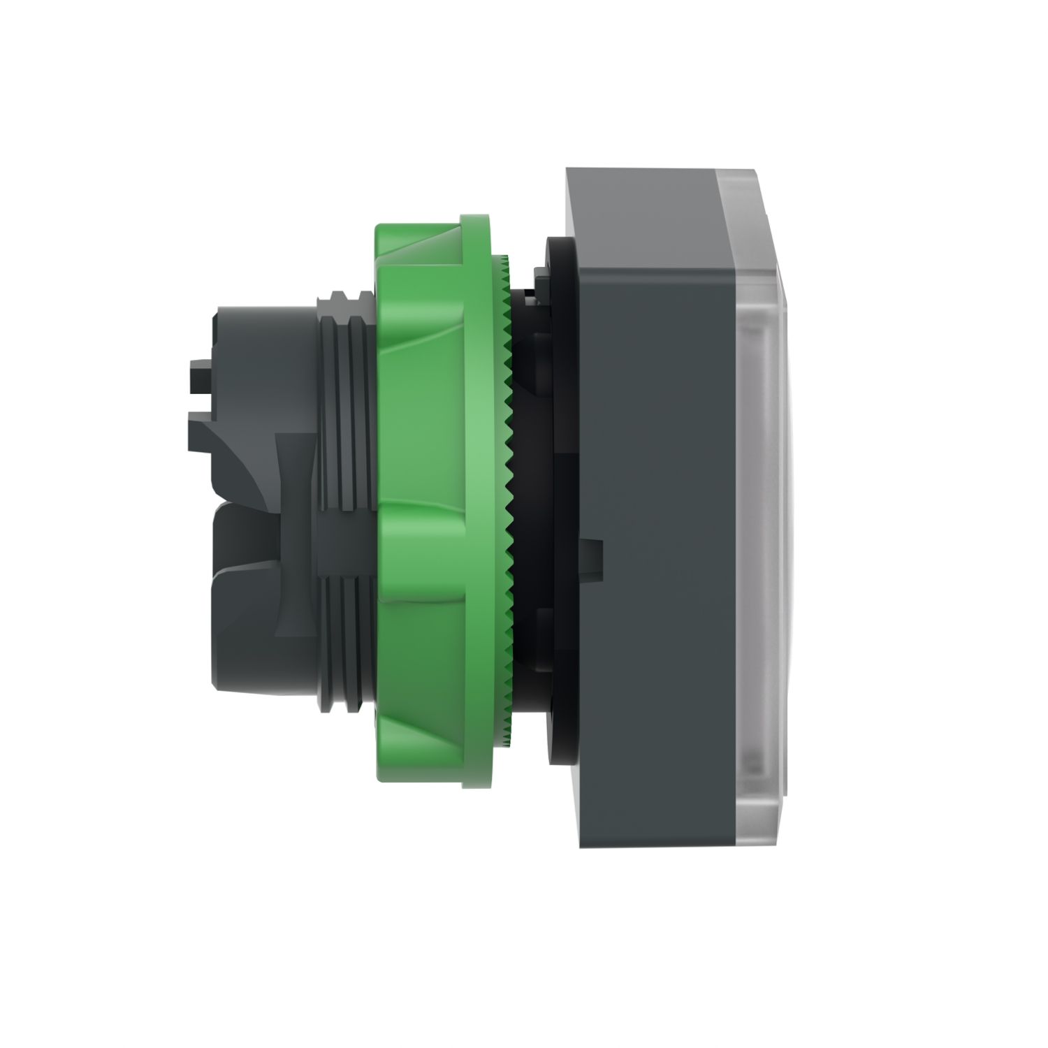 Picture of Head for illuminated push button, Harmony XB5, plastic, white square flush, 22mm, universal LED, for insertion of legend