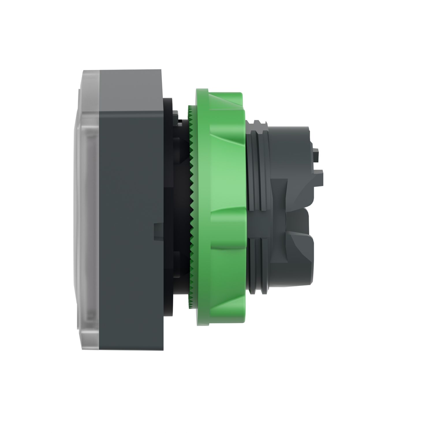 Picture of Head for illuminated push button, Harmony XB5, plastic, white square flush, 22mm, universal LED, for insertion of legend