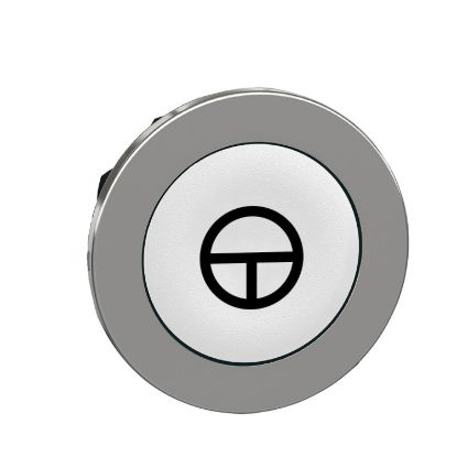 Picture of Head for non illuminated push button, Harmony XB4, flush mounted white flush caps pushbutton black marked "T"