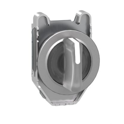 Picture of Head for illuminated selector switch, Harmony XB4, universal LED,  white handle, flush, 30mm, 3 positions, spring return