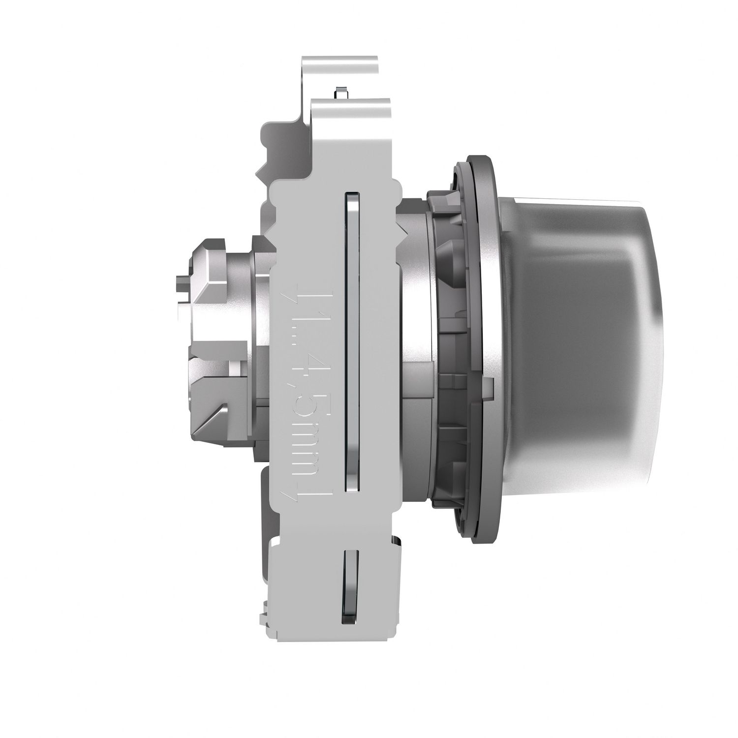 Picture of Head for illuminated selector switch, Harmony XB4, universal LED,  white handle, flush, 30mm, 3 positions, spring return