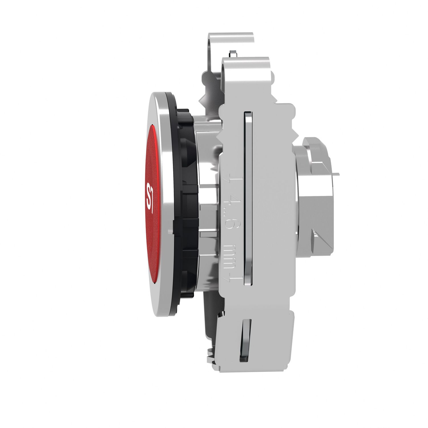 Picture of Head for non illuminated push button, Harmony XB4, flush mounted red flush caps pushbutton white marked "STOP"