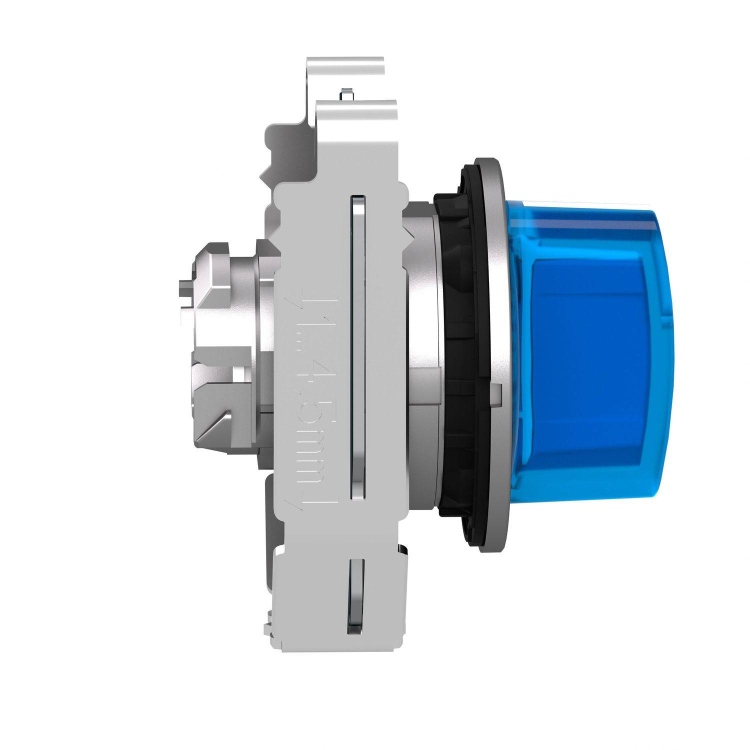 Picture of Head for illuminated selector switch, Harmony XB4, metal, blue handle, 30mm, universal LED, 3 positions, to center