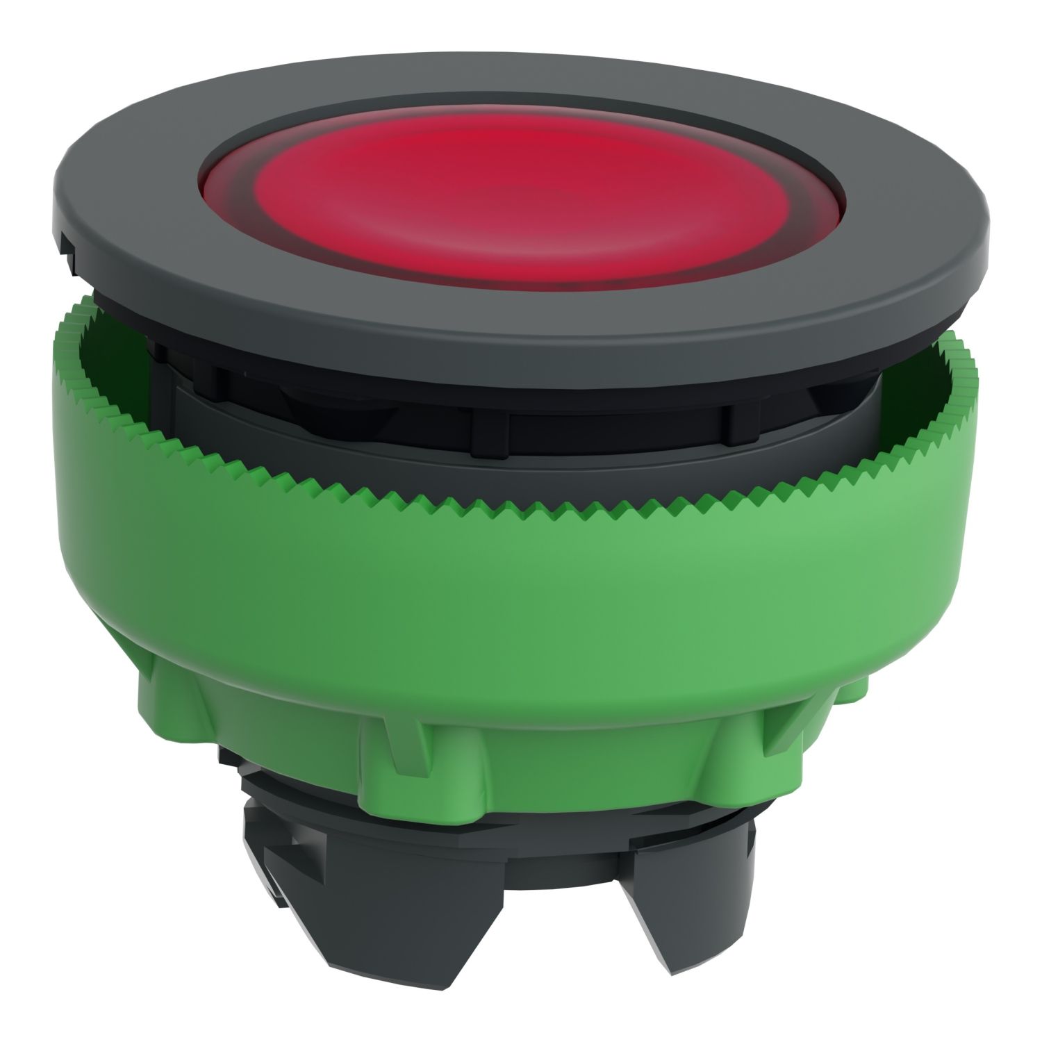 Picture of Head for illuminated push button, Harmony XB5, antimicrobial, plastic, red flush mounted, 30mm, universal LED,