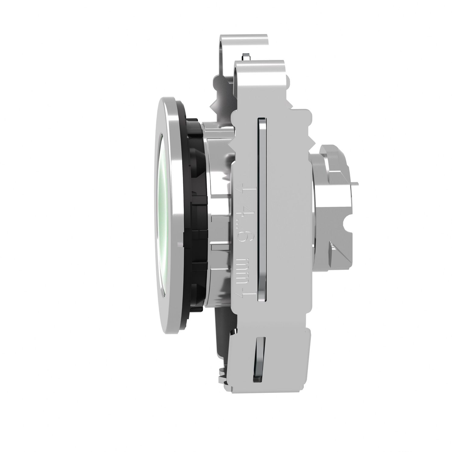 Picture of Head for illuminated push button, Harmony XB4, metal, green flush, 30mm, spring return, universal LED, unmarked